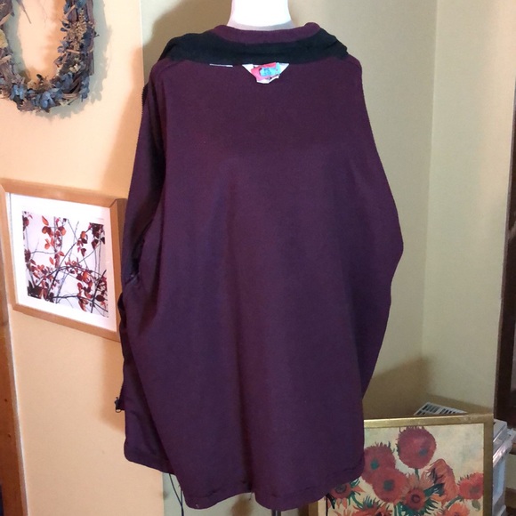 VINTAGE COLUMBIA Size 2x XXL Fleece Zip-Front USA Deep Wine + Black WARM Outdoor - Picture 12 of 14